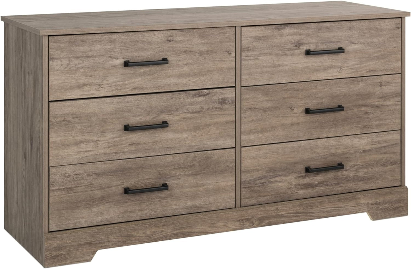Rustic Ridge Farmhouse 6-Drawer Double Dresser, Brown Dresser for Bedroom, Chest of Drawers with 6 Storage Drawers, 53.25” Wide X 18.25” Deep X 28.5” Tall, Brown